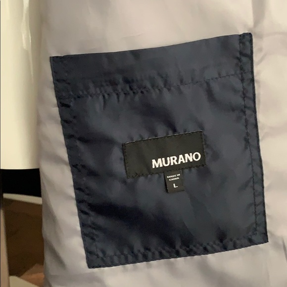 Murano Gray Front Zip Quilted Front Flannel Back Vest w/Navy Trim on Collar - Picture 10 of 13